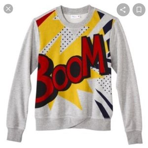 Graphic Boom Sweatshirt - Gray, Red, Yellow